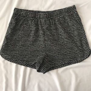 Black and white shorts